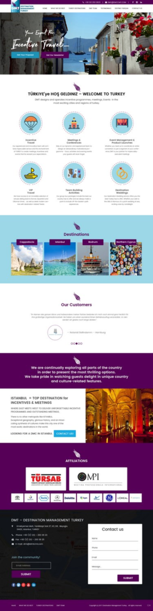 Web Design by pb for DMT DESTINATION MANAGEMENT TR | Design: #16234072