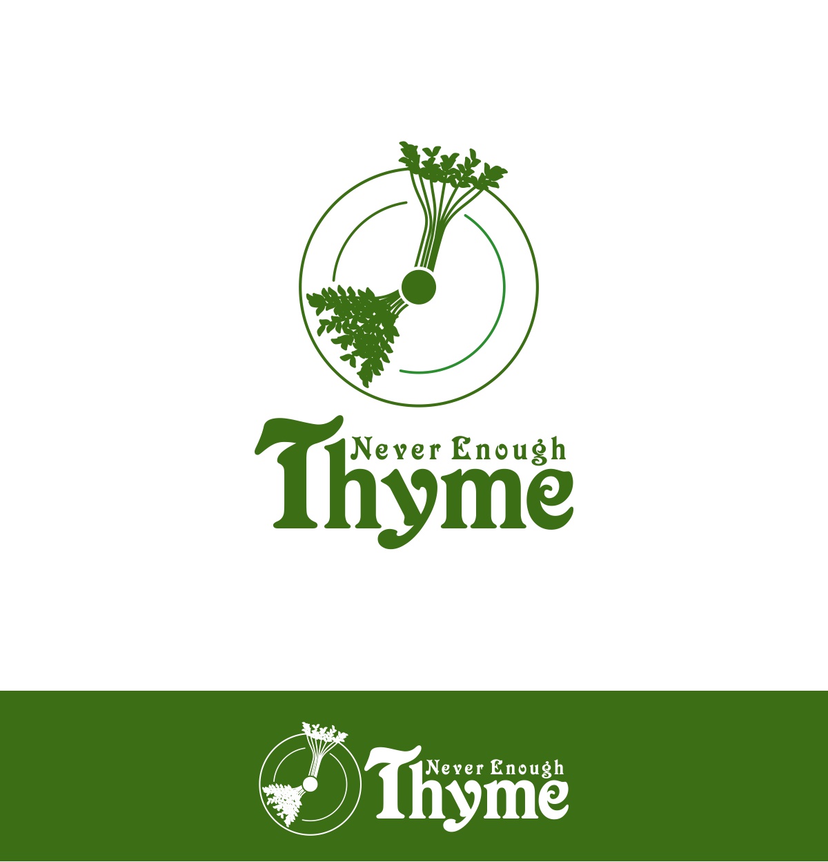 Logo Design by bojboga for Never Enough Thyme | Design #16372527