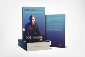 Book cover entitled #SHAMEOFFYOU | Book Cover Design by Estratosphera