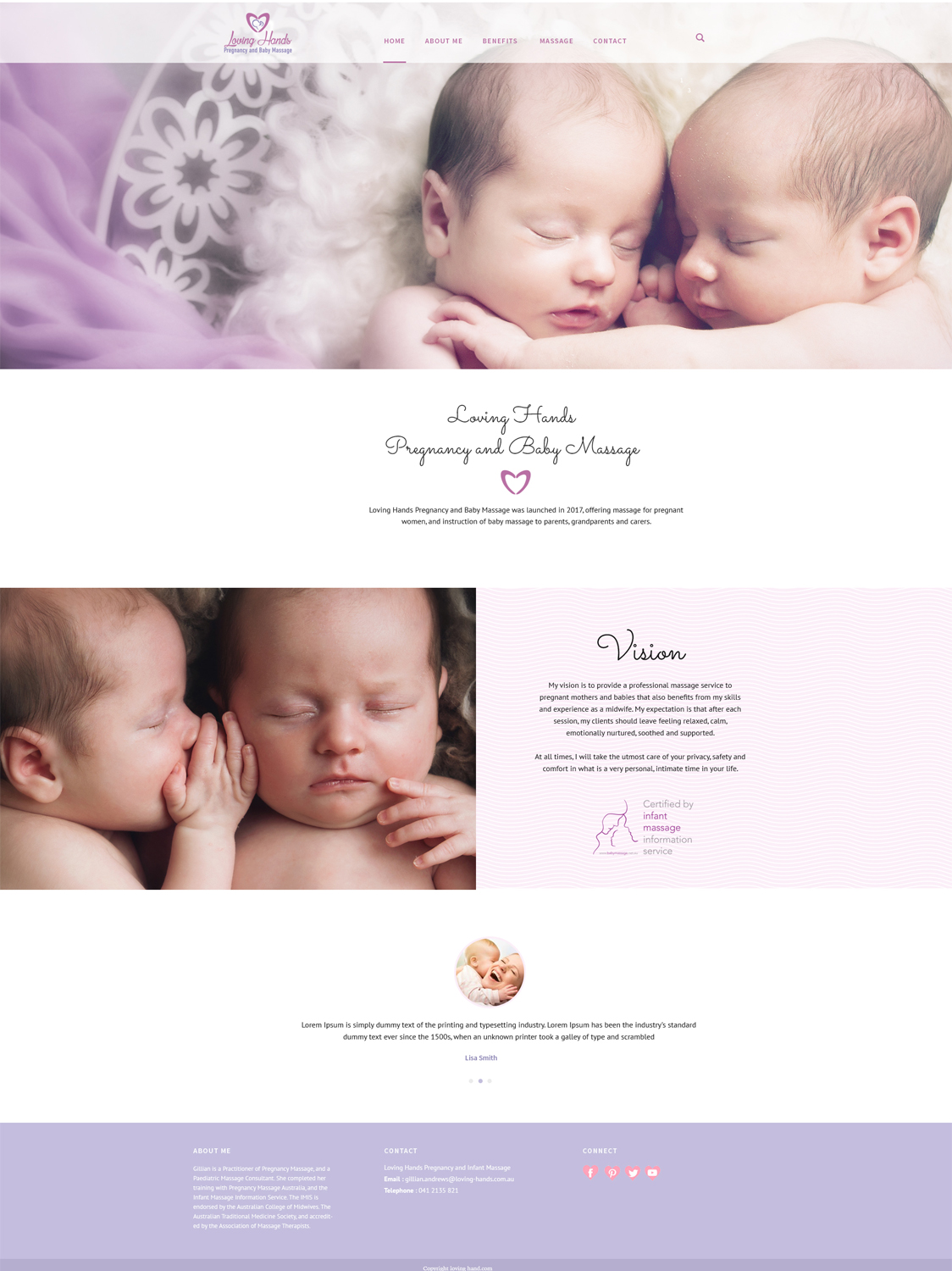 Web Design by Nikki_26pixel for Loving Hands Pregancy and Baby Massage | Design #16212450