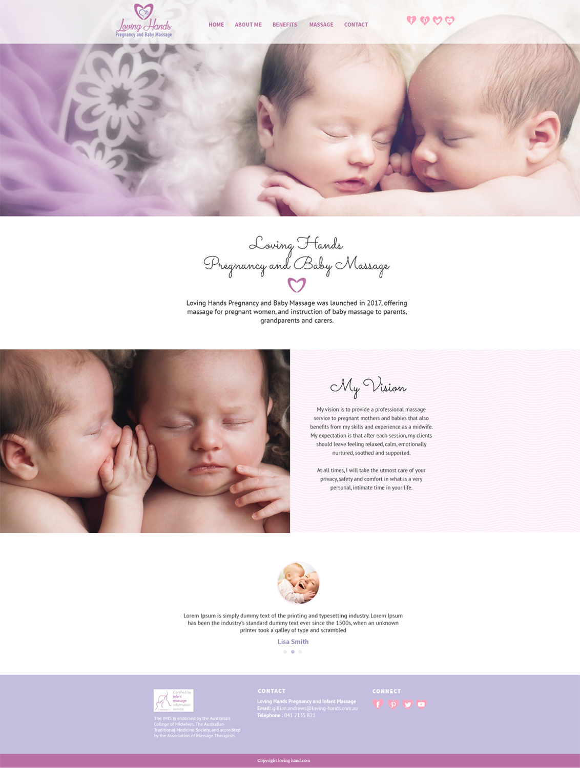 Web Design by Nikki_26pixel for Loving Hands Pregancy and Baby Massage | Design #16257169