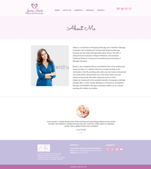 Web Design par Nikki_26pixel pour Loving Hands Pregancy and Baby Massage | Design : #16257293