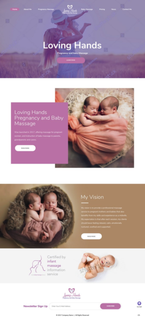 Web Design par pb pour Loving Hands Pregancy and Baby Massage | Design : #16226034