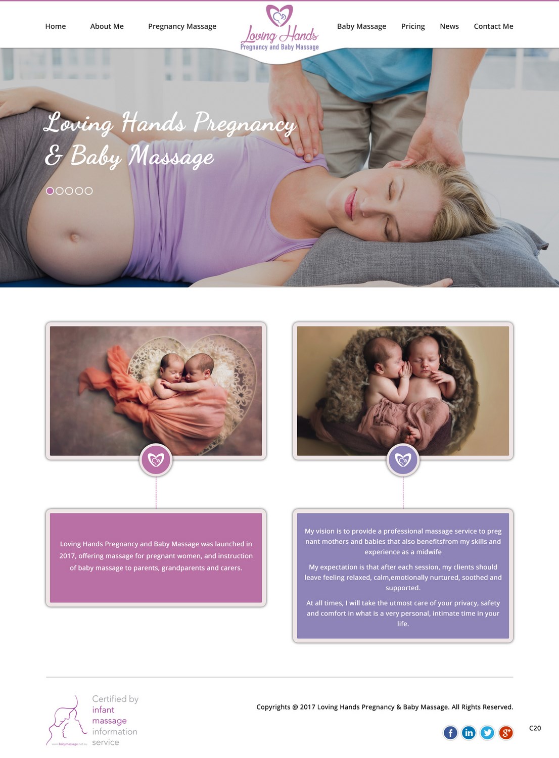 Web Design by pb for Loving Hands Pregancy and Baby Massage | Design #16226035