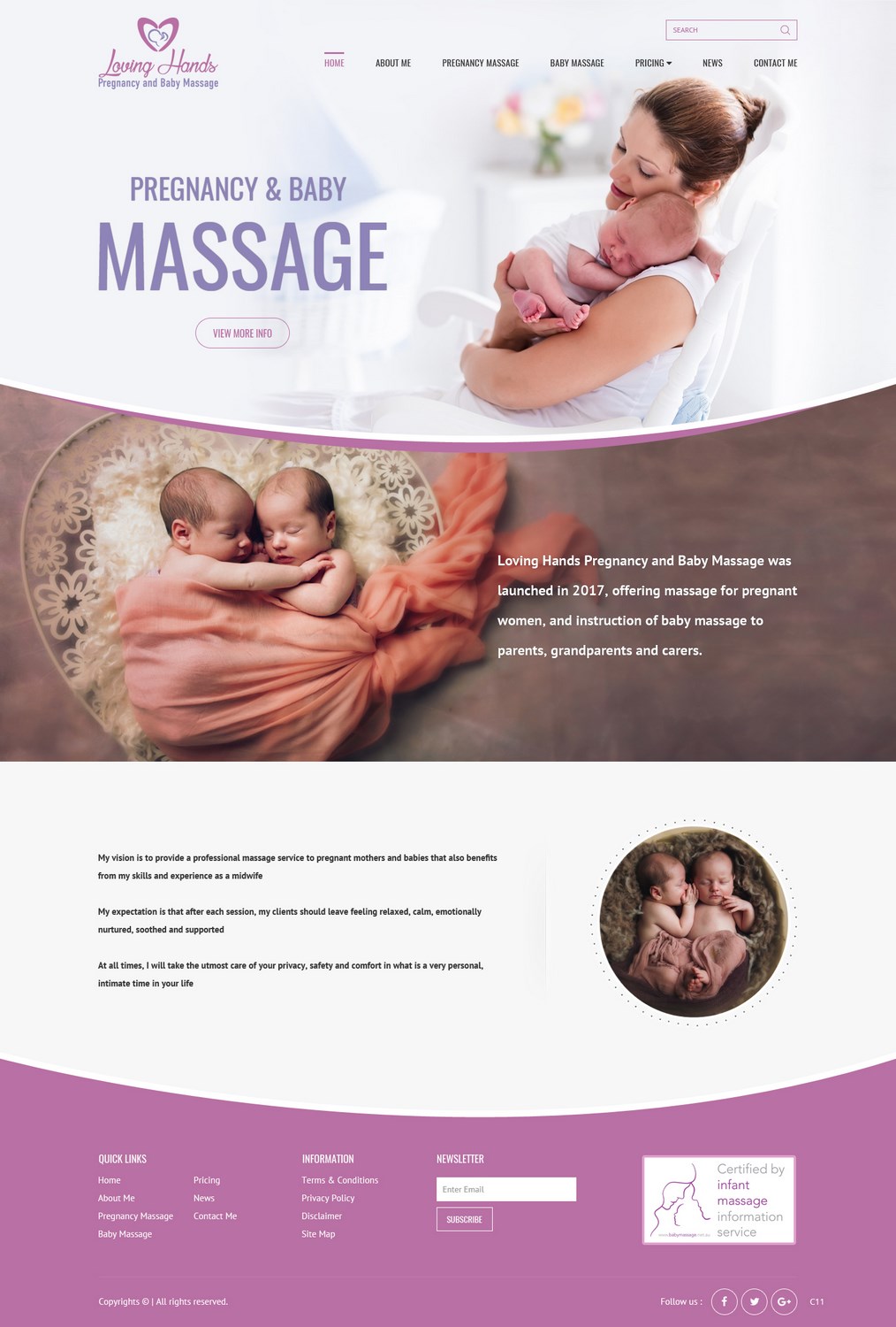 Web Design par pb pour Loving Hands Pregancy and Baby Massage | Design #16226037
