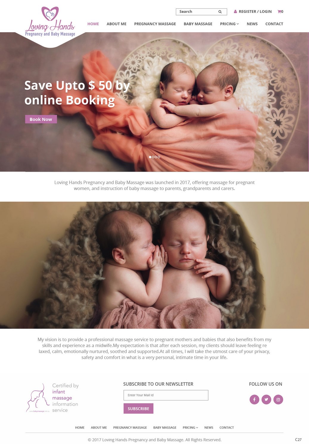 Web Design par pb pour Loving Hands Pregancy and Baby Massage | Design #16226043