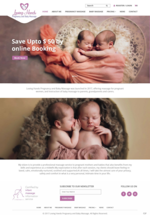 Web Design par pb pour Loving Hands Pregancy and Baby Massage | Design : #16226043