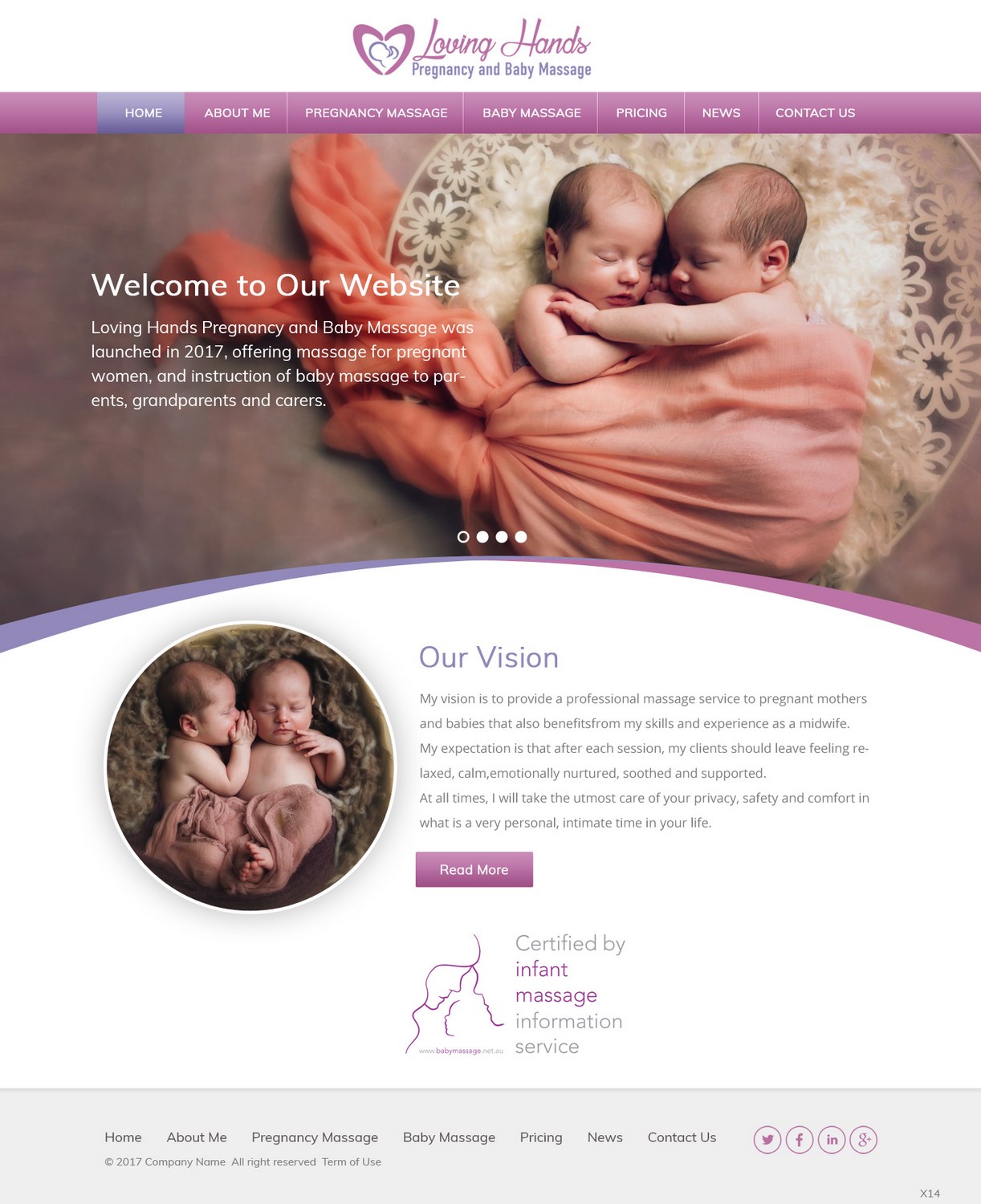 Diseño Web por pb para Loving Hands Pregancy and Baby Massage | Diseño #16226055