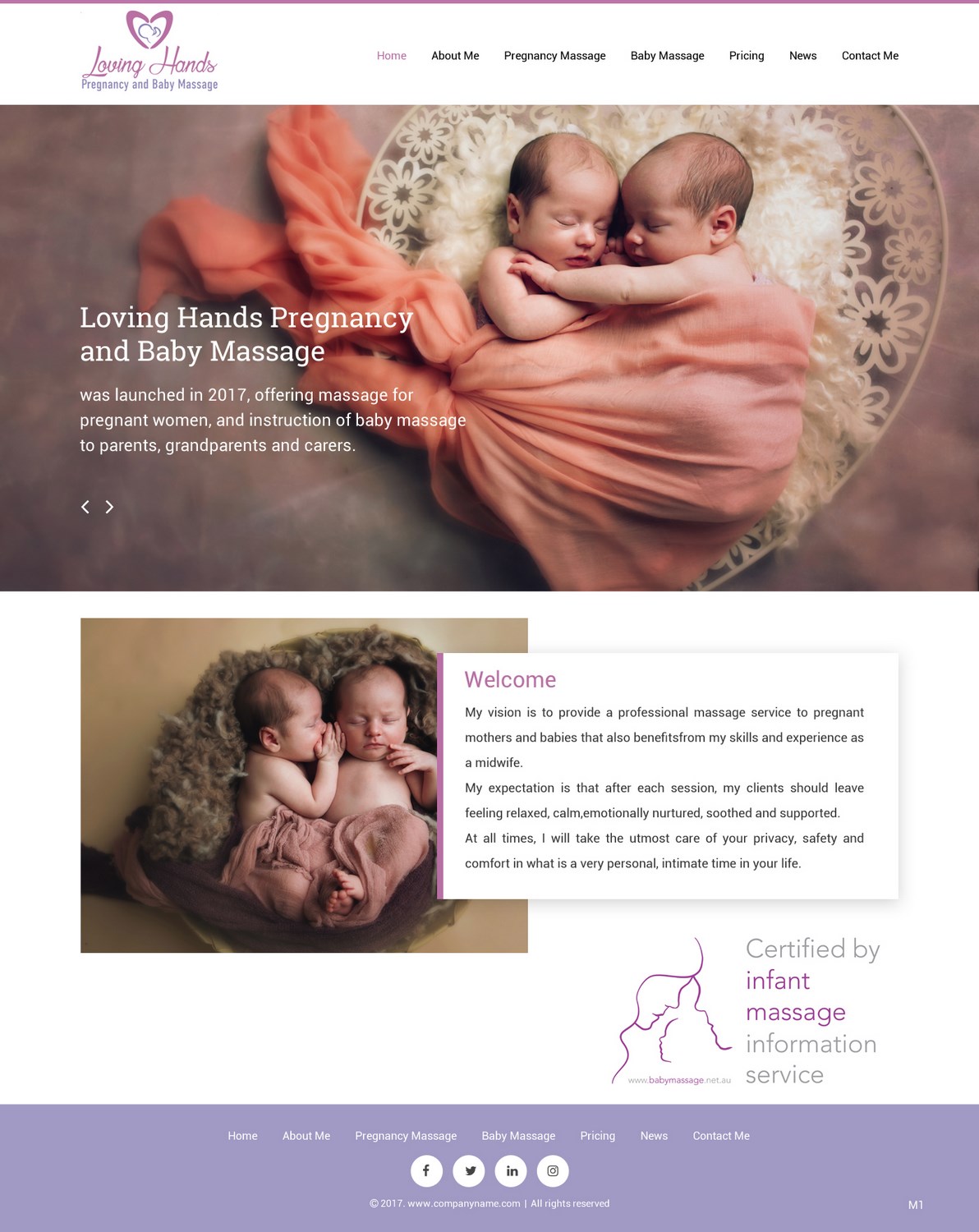 Web Design par pb pour Loving Hands Pregancy and Baby Massage | Design #16234171