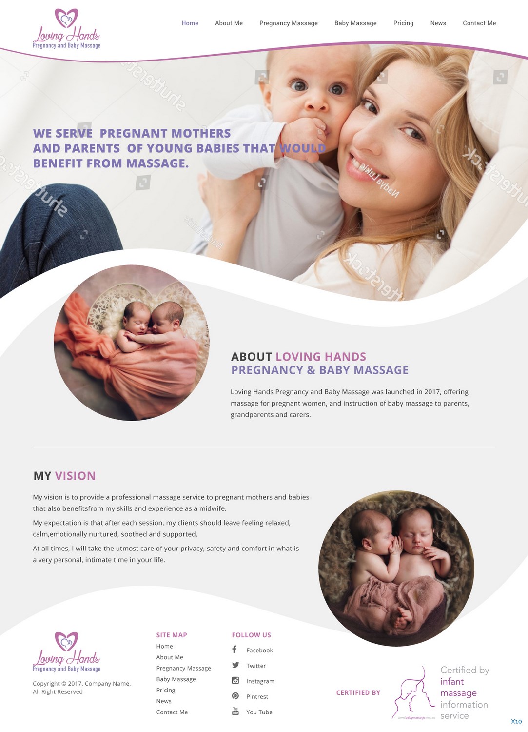 Diseño Web por pb para Loving Hands Pregancy and Baby Massage | Diseño #16234172