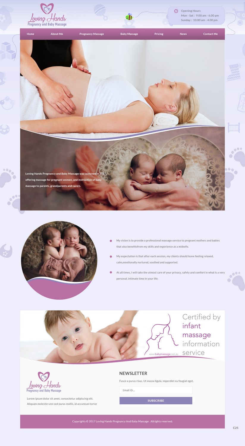 Web Design by pb for Loving Hands Pregancy and Baby Massage | Design #16234174