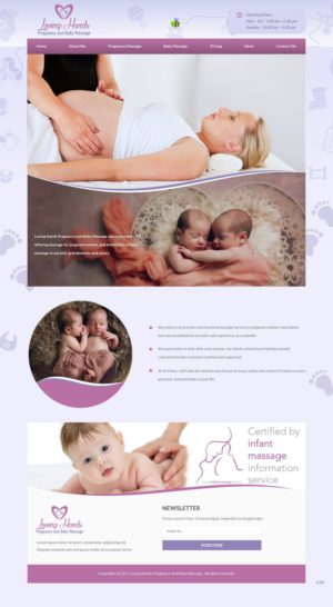 Web Design par pb pour Loving Hands Pregancy and Baby Massage | Design : #16234174