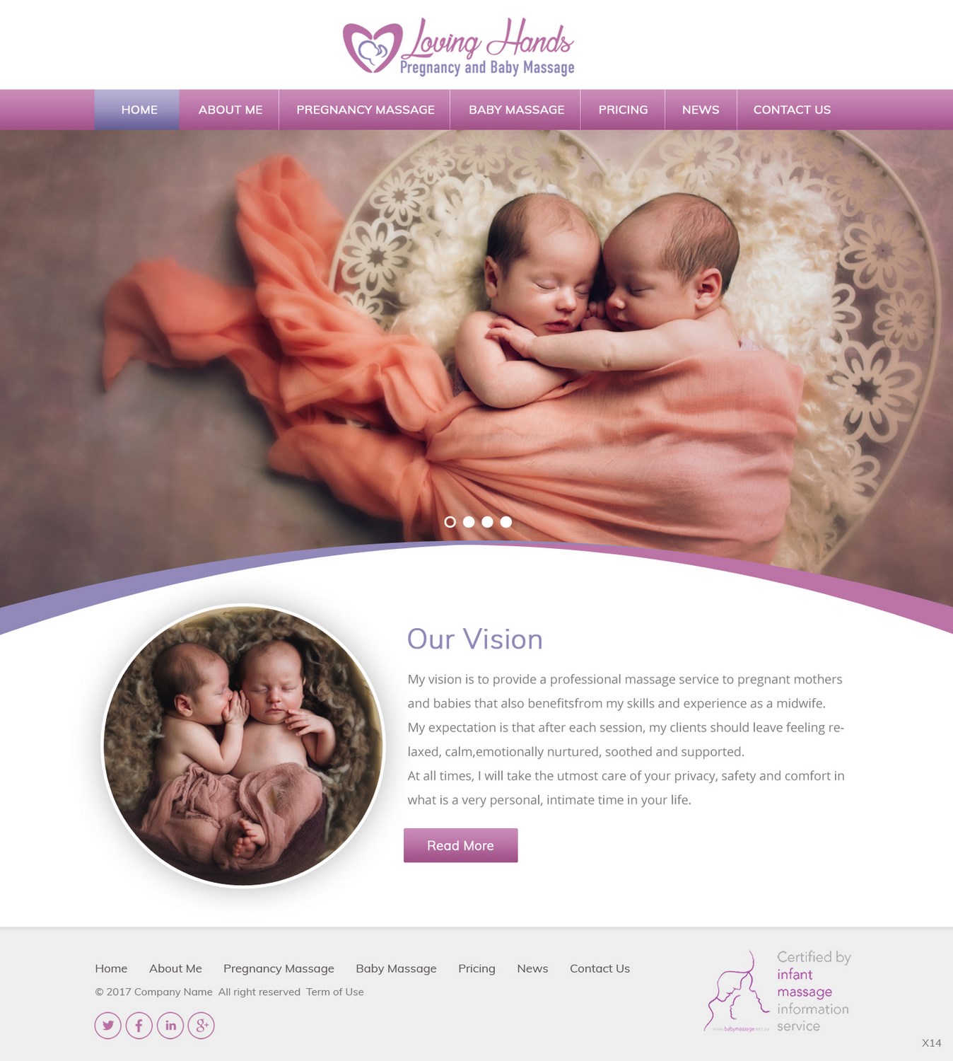 Diseño Web por pb para Loving Hands Pregancy and Baby Massage | Diseño #16294766