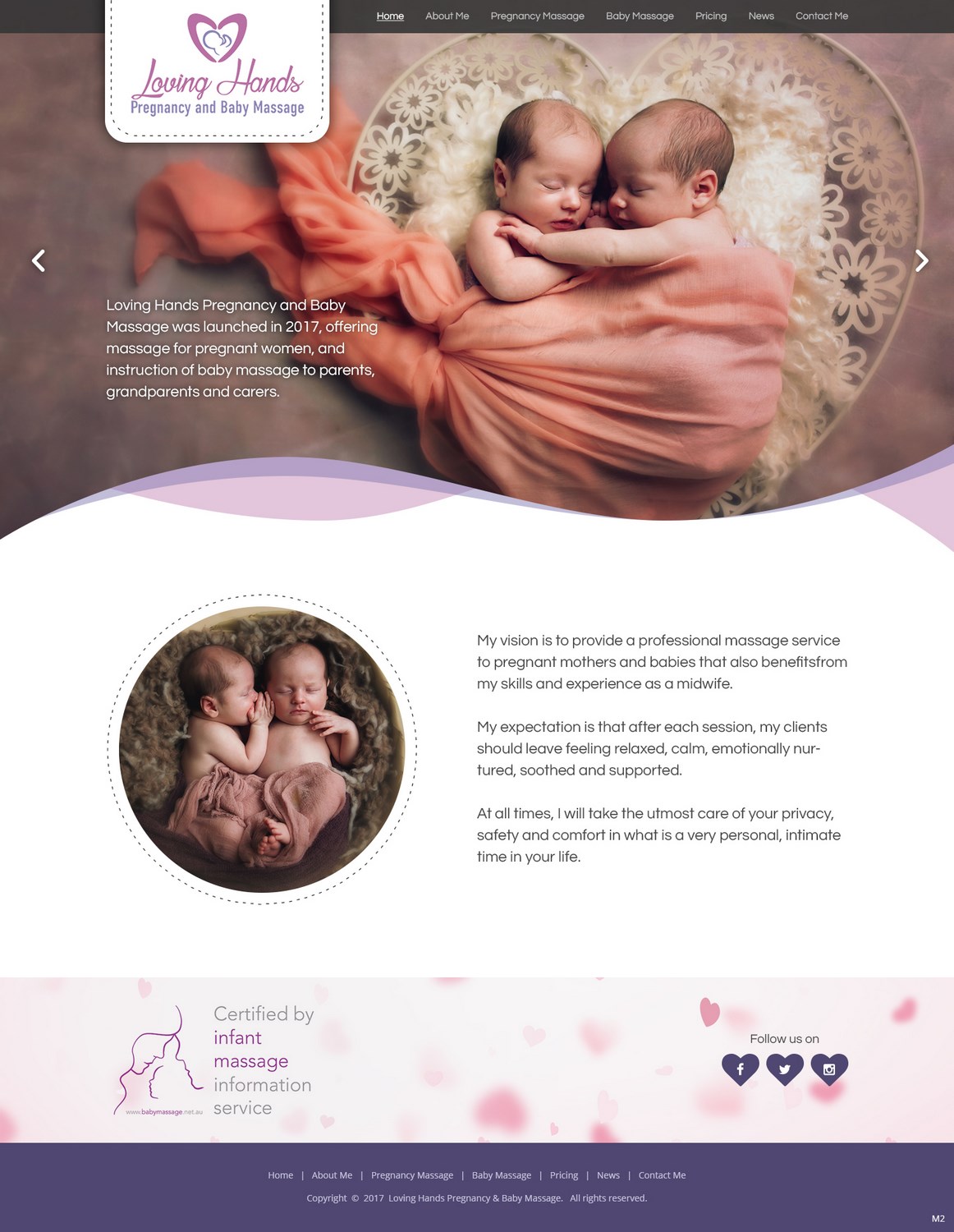 Diseño Web por pb para Loving Hands Pregancy and Baby Massage | Diseño: #16294767