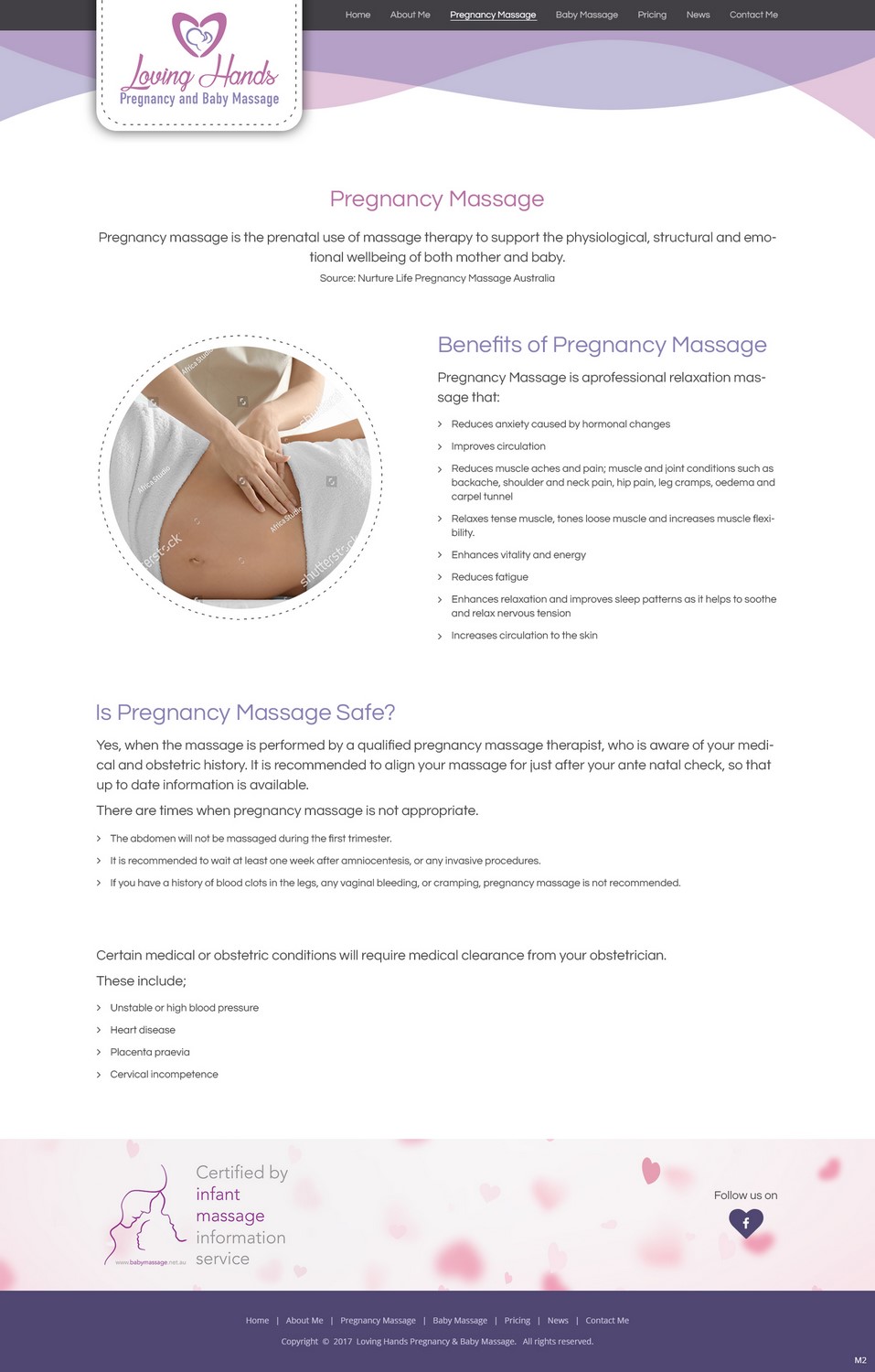 Web Design by pb for Loving Hands Pregancy and Baby Massage | Design #16342260