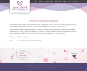 Web Design par pb pour Loving Hands Pregancy and Baby Massage | Design : #16342267