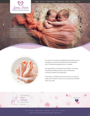 Web Design par pb pour Loving Hands Pregancy and Baby Massage | Design : #16342268