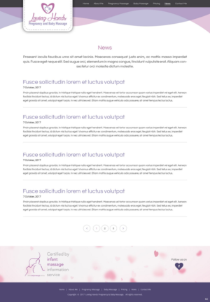 Web Design par pb pour Loving Hands Pregancy and Baby Massage | Design : #16364977