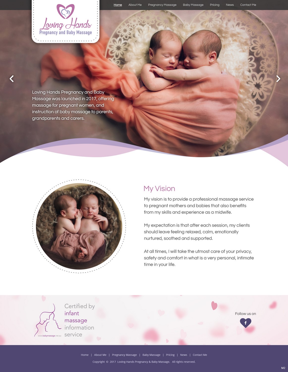 Web Design by pb for Loving Hands Pregancy and Baby Massage | Design #16364979