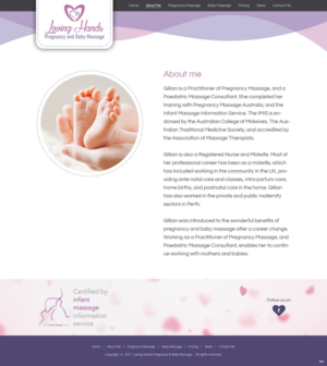 Web Design par pb pour Loving Hands Pregancy and Baby Massage | Design : #16364980