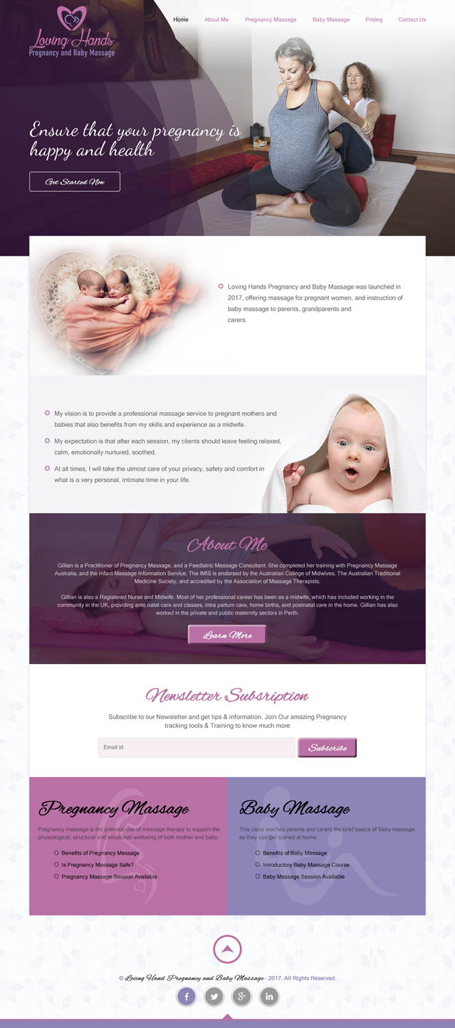 Web Design by rightway for Loving Hands Pregancy and Baby Massage | Design #16222842