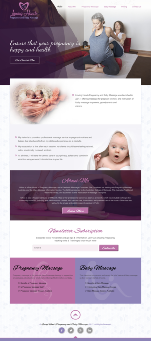 Web Design par rightway pour Loving Hands Pregancy and Baby Massage | Design : #16222842