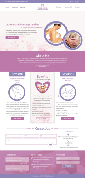 Web Design par rightway pour Loving Hands Pregancy and Baby Massage | Design : #16222877