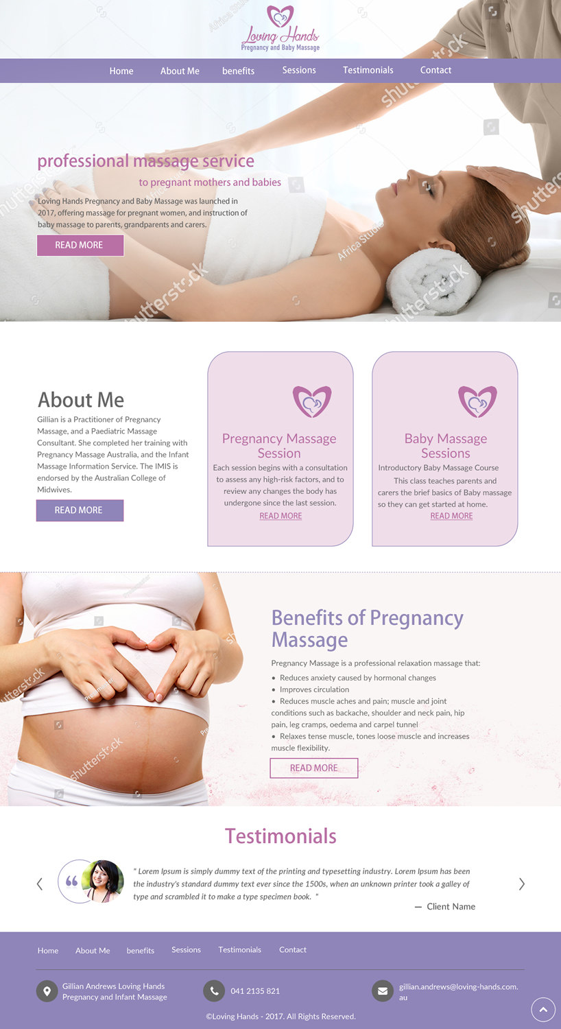 Web Design by rightway for Loving Hands Pregancy and Baby Massage | Design #16222879