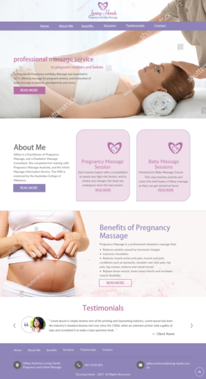 Web Design par rightway pour Loving Hands Pregancy and Baby Massage | Design : #16222879