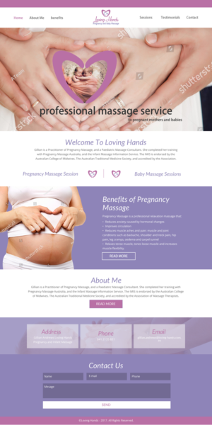 Web Design par rightway pour Loving Hands Pregancy and Baby Massage | Design : #16222880