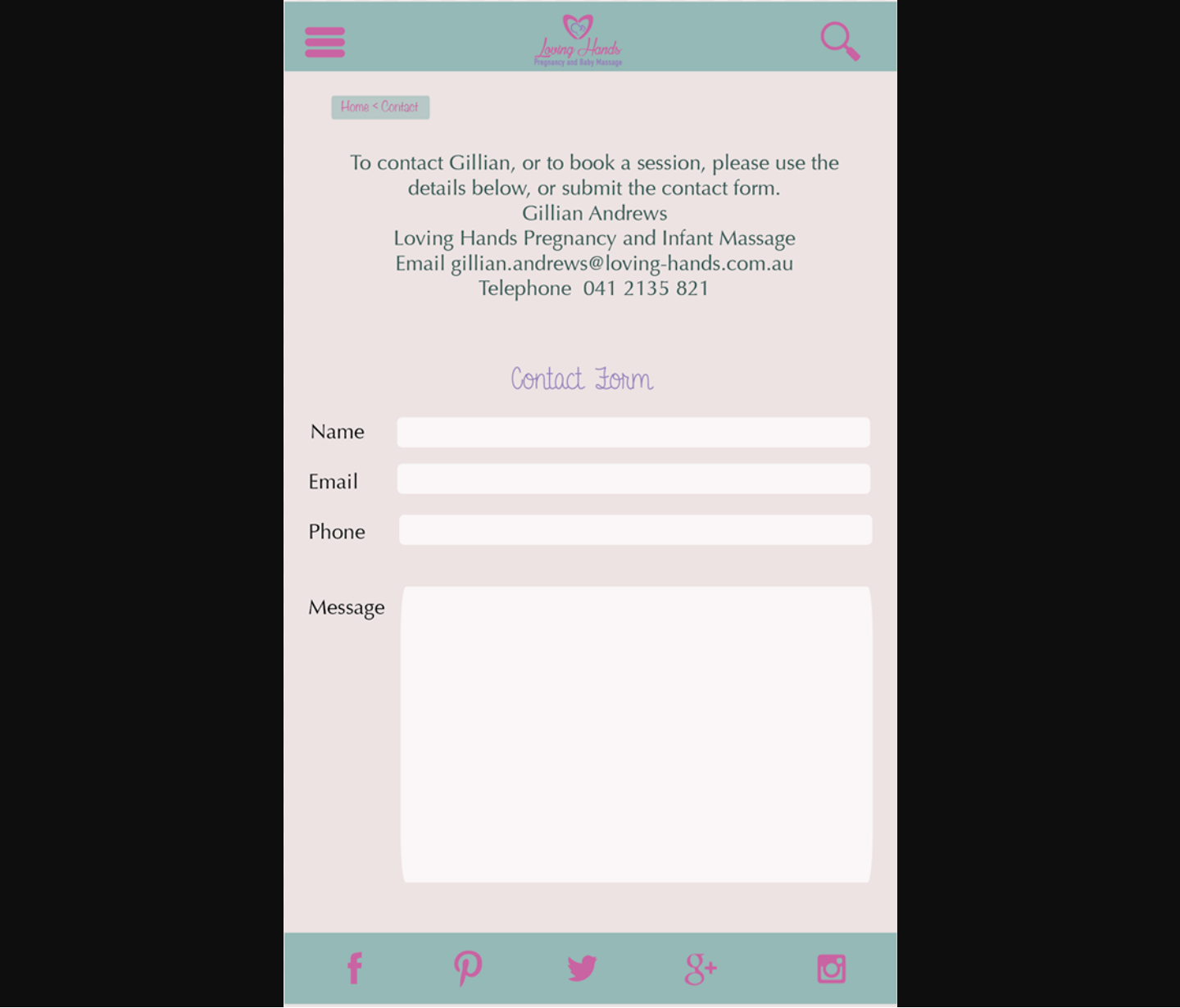 Web Design par miriam 3 pour Loving Hands Pregancy and Baby Massage | Design #16296480