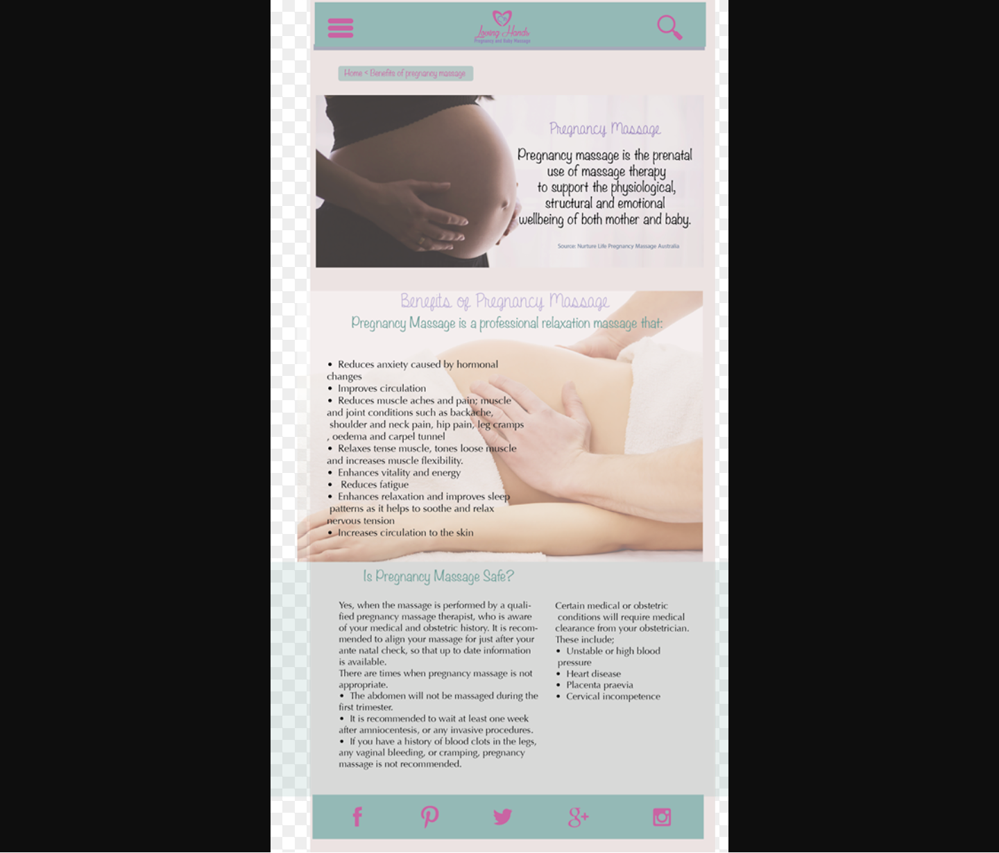 Web Design by miriam 3 for Loving Hands Pregancy and Baby Massage | Design #16296486