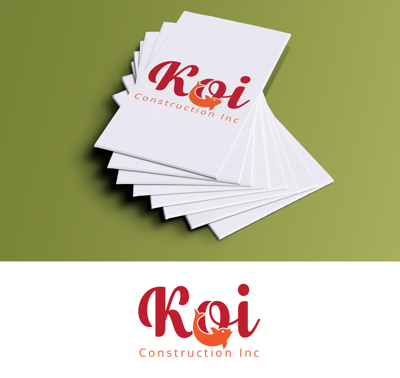 Logo Design by Impressive Solutions for koi construction inc | Design #16220766