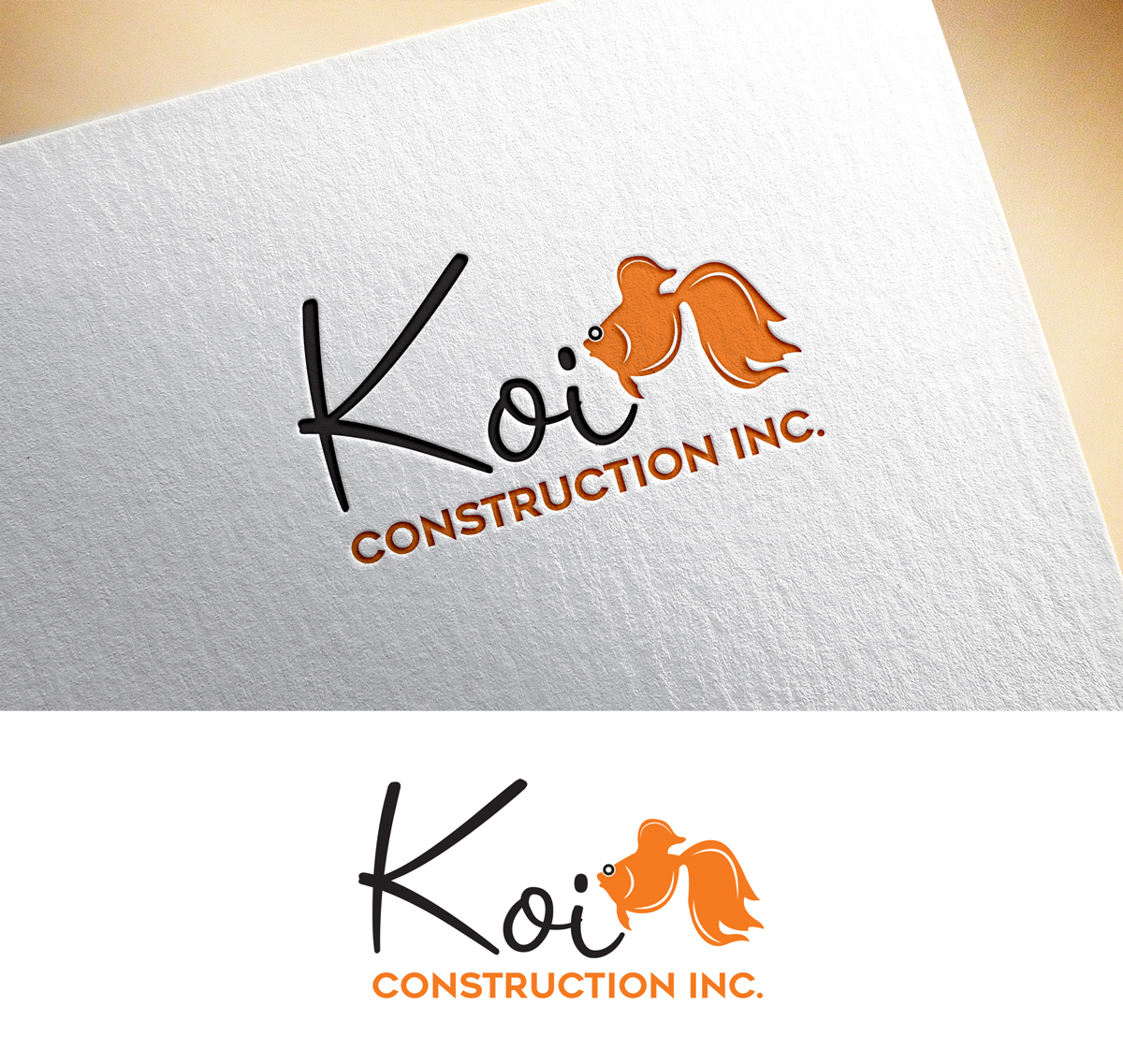Logo Design by Impressive Solutions for koi construction inc | Design #16220771
