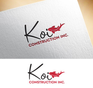 Logo Design by Black Stallions Impressive Solutions for koi construction inc | Design #16227716