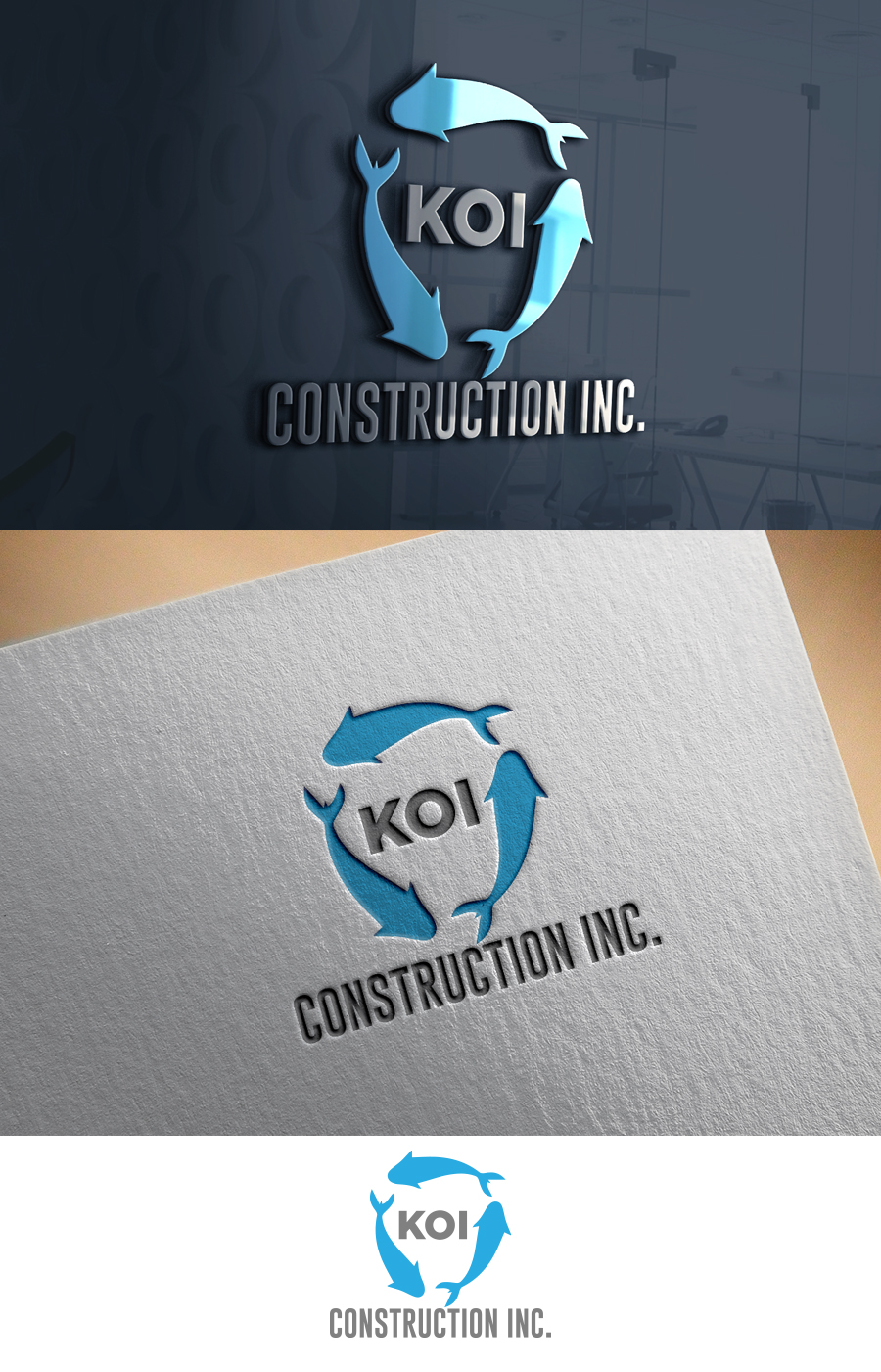 Logo Design by supercreative for koi construction inc | Design #16239316