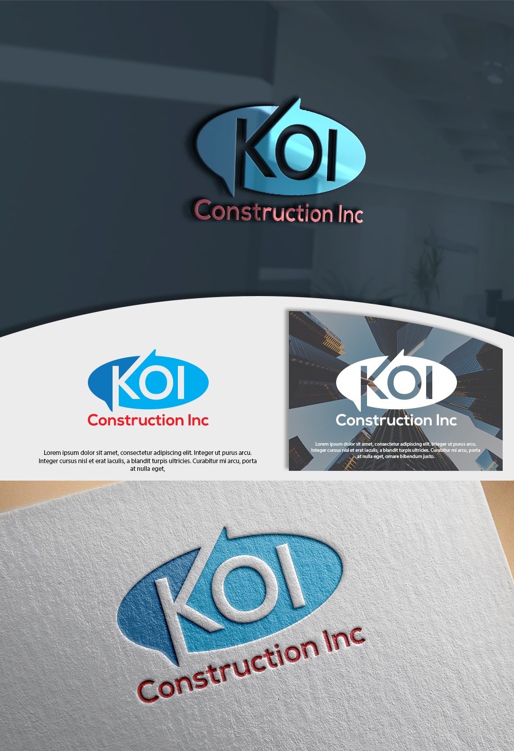 Logo Design by Renewable for koi construction inc | Design #16233249