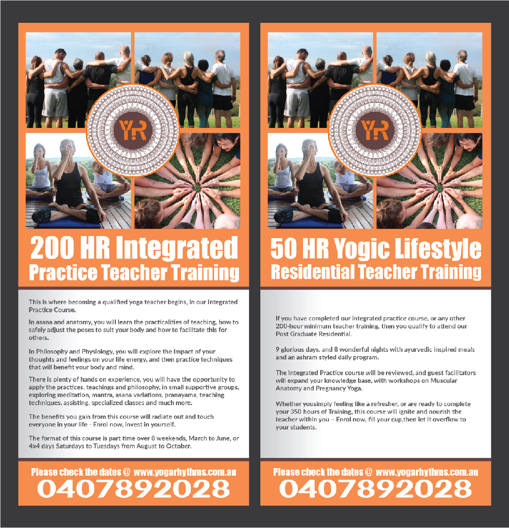 Flyer Design by Deziners Zone for Yoga Rhythms | Design #16228127