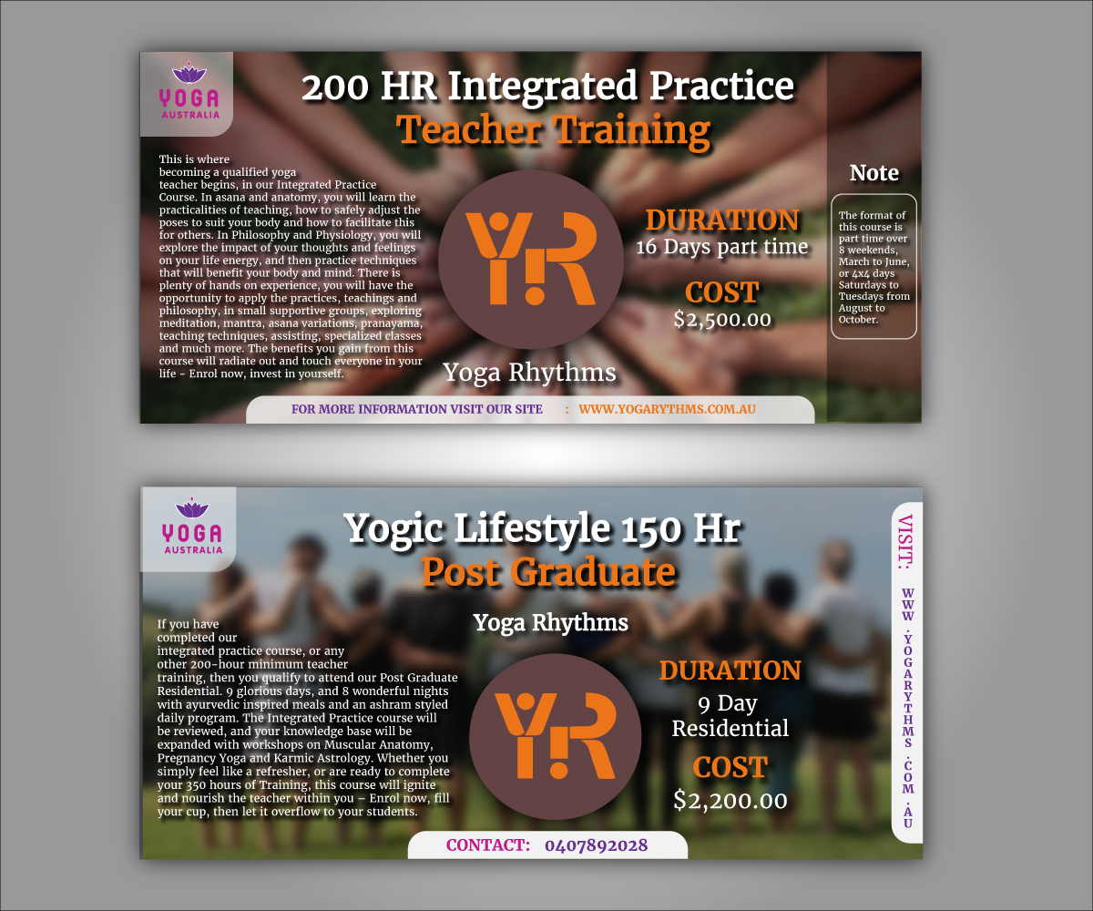 Flyer Design by H M Design Studio for Yoga Rhythms | Design #16327580