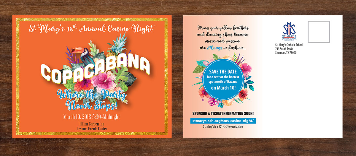 Postcard Design by Venus L. Penaflor for St. Mary's Catholic School | Design #16285598