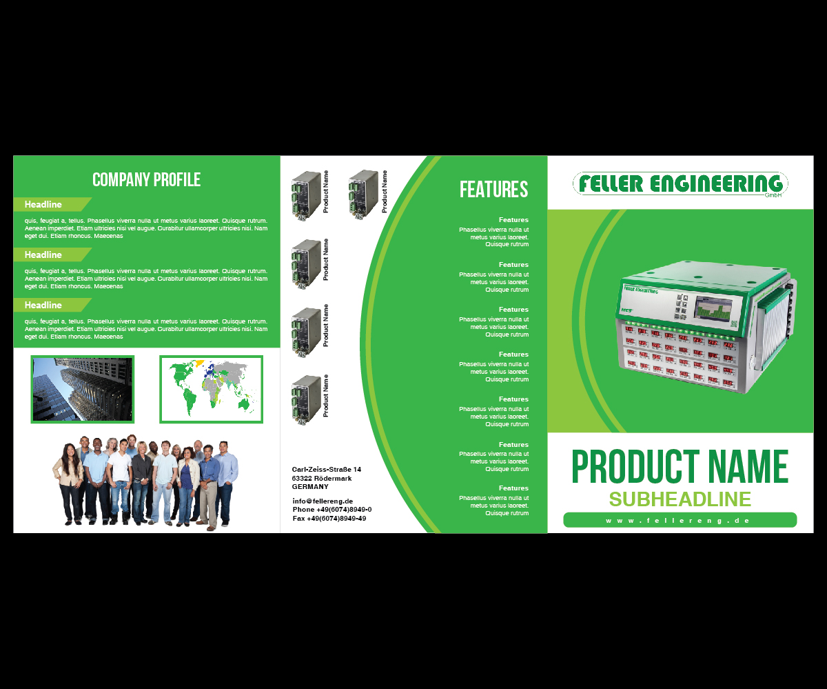 Diseño de Flyer por Deziners Zone para Feller Engineering GmbH | Diseño #16328862