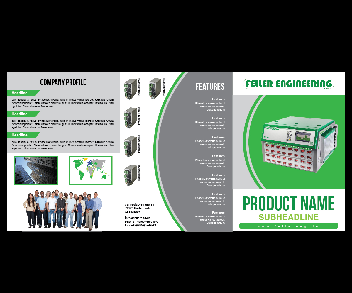 Diseño de Flyer por Deziners Zone para Feller Engineering GmbH | Diseño #16361750