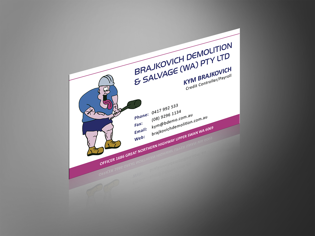 Business Card Design by MT for Brajkovich Demolition & Salvage (WA) Pty Ltd | Design #2646664