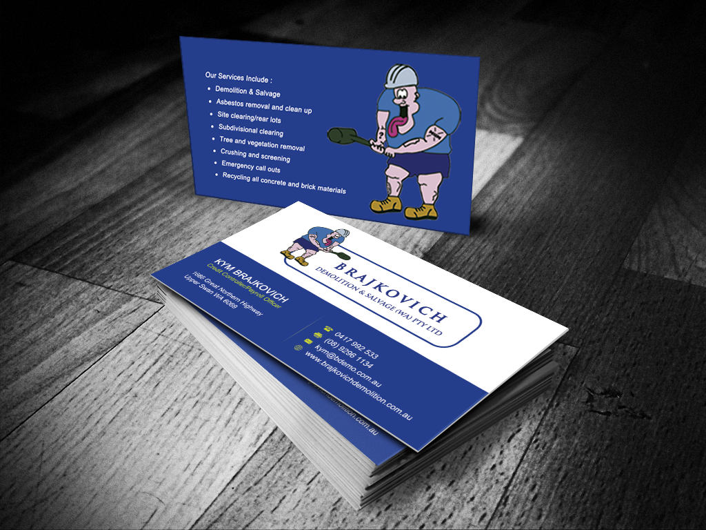 Business Card Design by Sarah Mathews for Brajkovich Demolition & Salvage (WA) Pty Ltd | Design #2641146