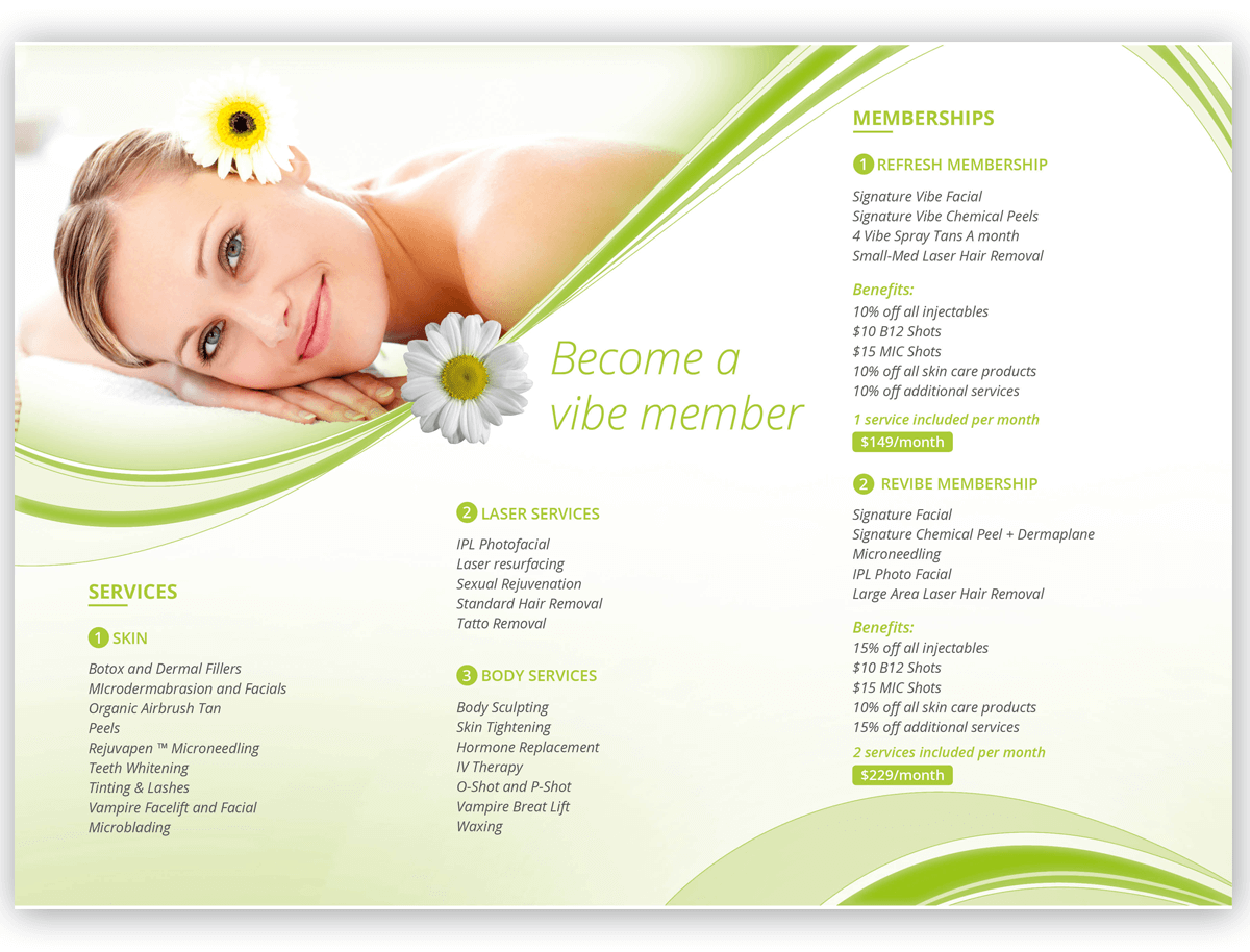 Flyer-Design von cherry für Vibe Med Spas | Design #16265919