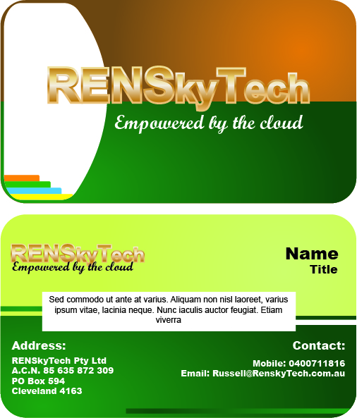Diseño de Tarjeta de Presentación por Blayzaz para RENSkyTech | Diseño #16578835