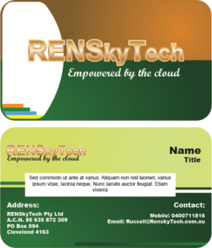 Visitenkarten-Design von Blayzaz für RENSkyTech | Design #16578835