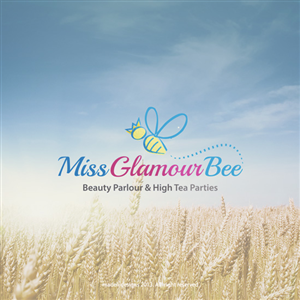 Miss Glamour Bee  (next line each) Beauty Parlour & High Tea Parties 4-15 y.o. | Logo Design by madeli