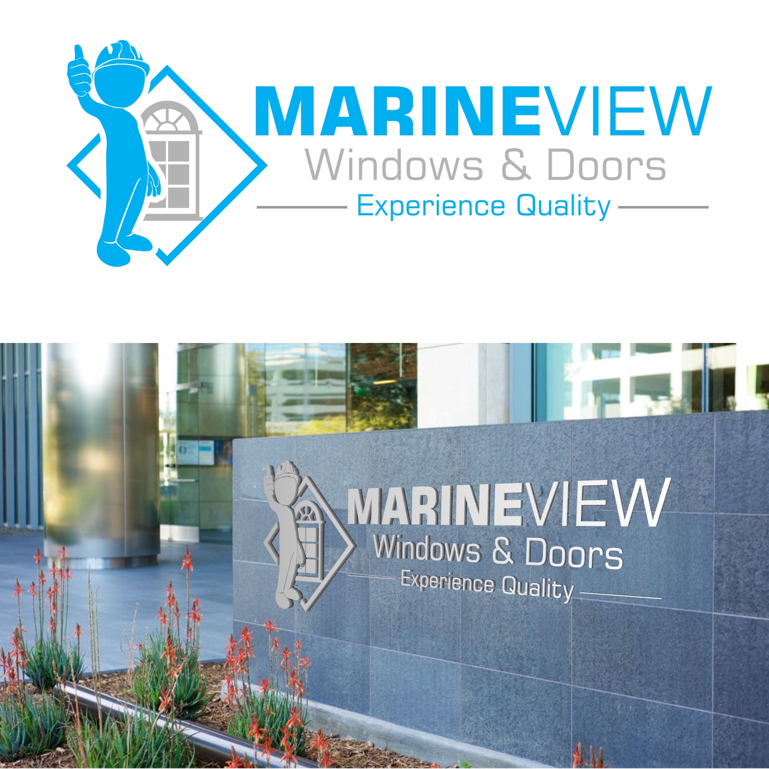 Logo Design by Suwaji Suwaji for Marine View Windows & Doors | Design #16275166