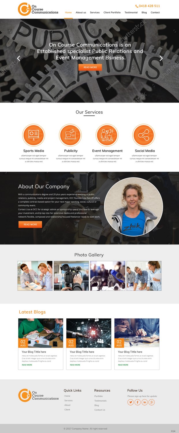 Web Design by pb for On Course Communications | Design #16427319